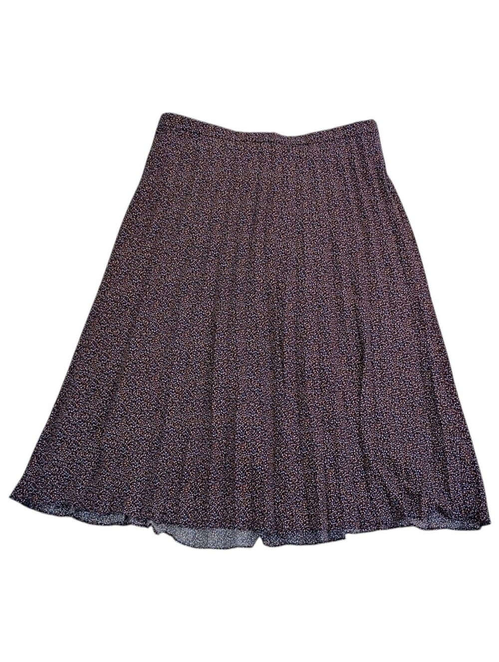 J Crew Pleated A Line Black Dotted Midi Skirt Size 12P Lined Preppy Business